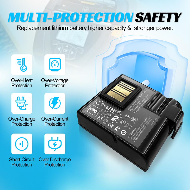 Replacement Battery for Zebra QLn420 ZQ630 Thermal Barcode Label Printer P1050667-016 BTRY-MPP-68MA1-01 P1040687 P1089760-002, etc.