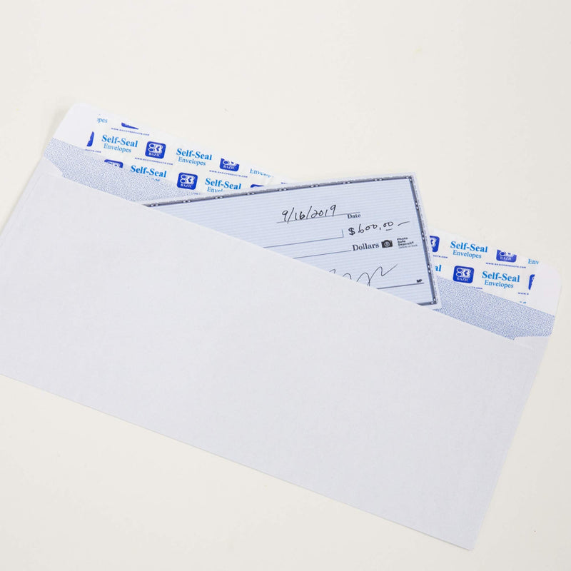 BAZIC Products #10 Security White Envelopes, Self-Seal Closure, 30 Count, for Mailing Office, Security Tinted