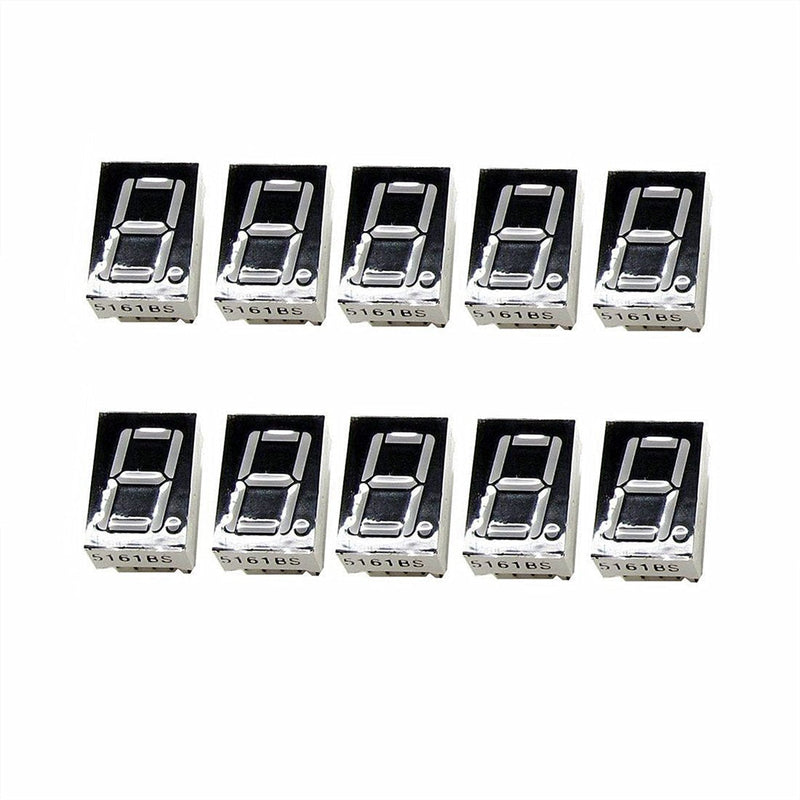 [Australia - AusPower] - Oiyagai 10 Pcs Common Anode 10-Pin 1 Bit 7 Segment 0.56" Red LED Display Digital Tube 
