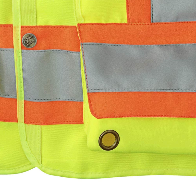 Pioneer Hi Vis Surveyor's Safety Vest - Engineer Style - Breathable Mesh & Reflective Tape - 7 Pockets - Hi Vis Yellow/Green 3X-Large
