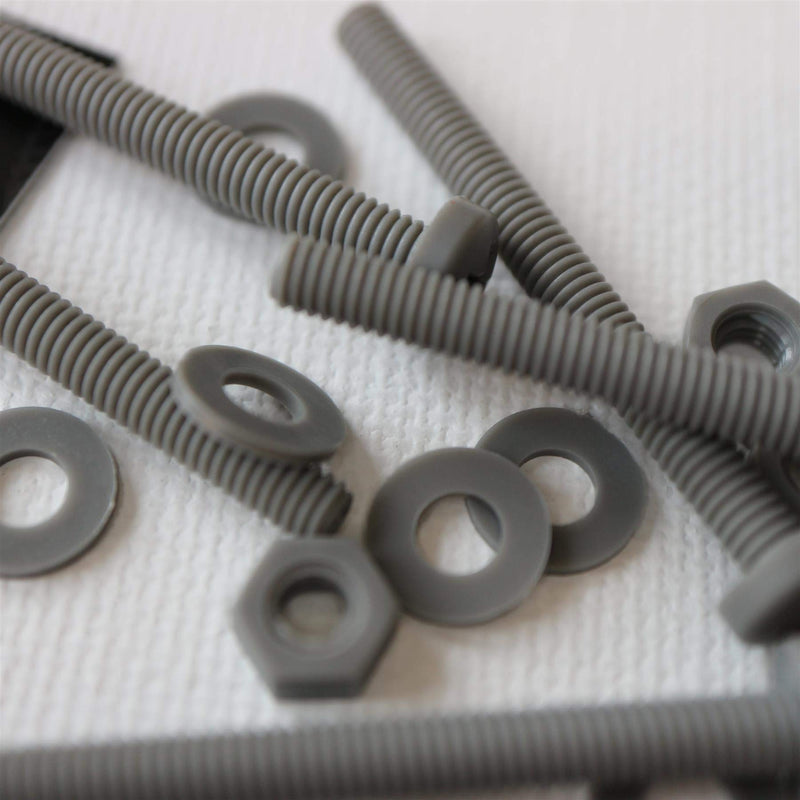 [Australia - AusPower] - 20 x Grey Pan Head Screws Polypropylene (PP) Plastic Nuts and Bolts, Washers, M4 x 40mm, Anti-Corrosion, Chemical Resistant, Gray, (5/32 x 1 37/64 in) 