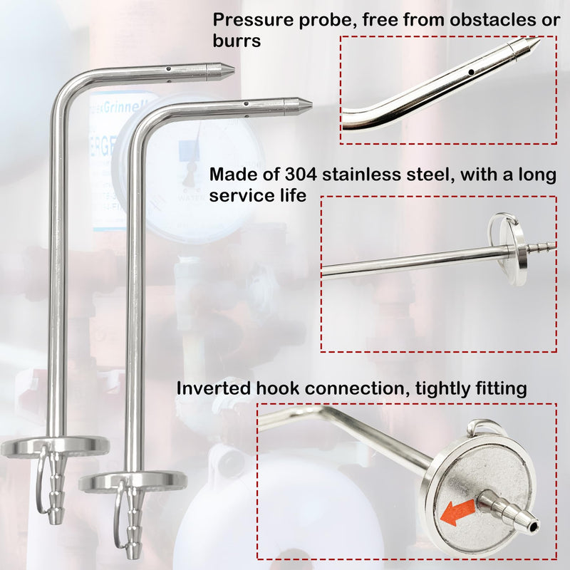 [Australia - AusPower] - Static Pressure Probes Compatible with ASP2 Fieldpiece Manometers AMIN2,ADMN2,SDMN5 for HVAC Technician Testing (2 Pack) 
