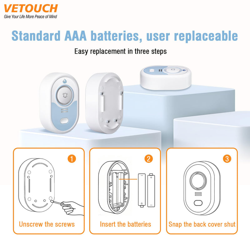[Australia - AusPower] - Water Leak Detector with Loud Alarm, 100dB Siren & LED Flash, Water Sensor Alarm for Home, Basement, Sump Pump, Kitchen, Bathroom, RV, Water Heater, Indoor Outdoor 5-Pack 