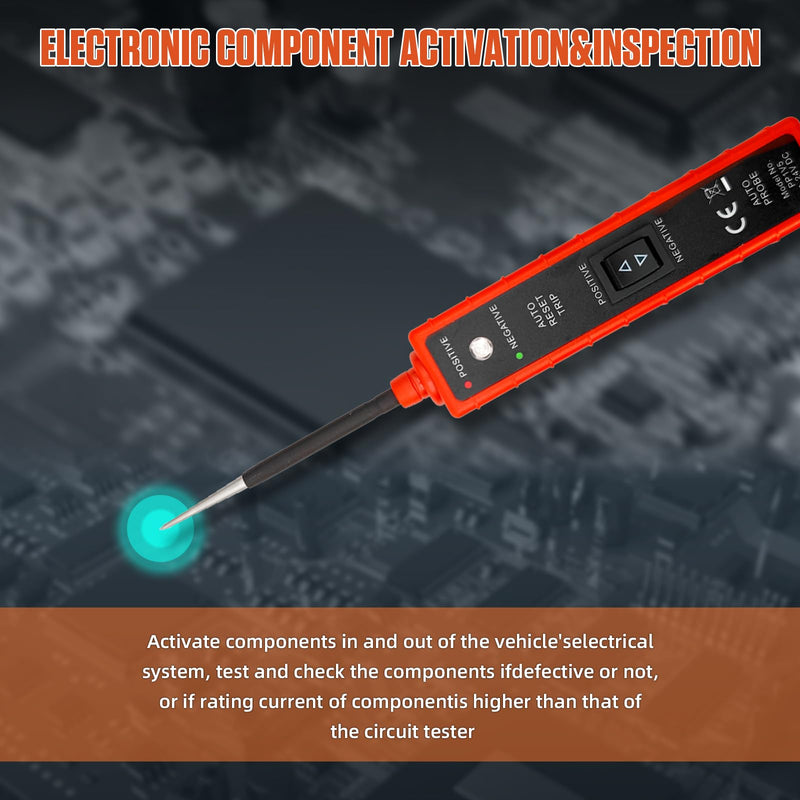 [Australia - AusPower] - 6-24V Power Short Circuit Probe Tester with LED test light short-circuit tracking location and buzzer alarm, Automative Circuit Tester polarity test and continuity test function 