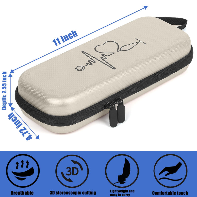 [Australia - AusPower] - 11 pcs Stethoscope Case Kits,Stethoscope Carrying Case for 3M Littmann Classic III,Stethoscope Holder with Pocket for Nurse Accessories for Work,Include Penlight, Bandage Wrapsv White With Accessories-White kit 