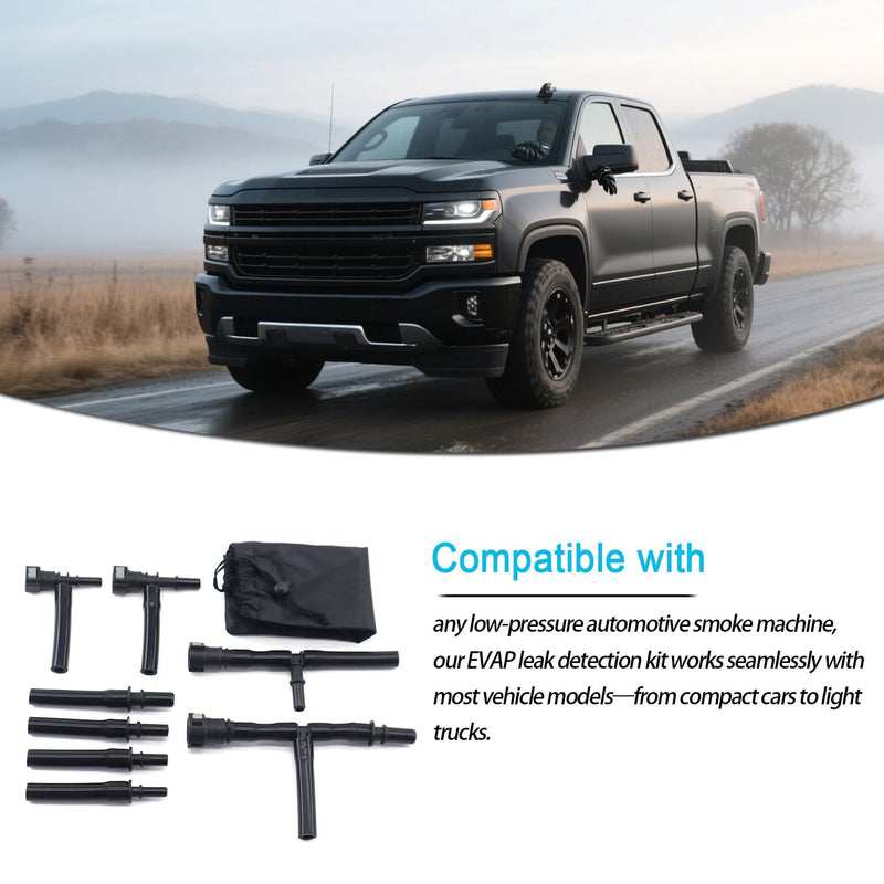 96-0190 Universal EVAP System Leak Detection Kit Compatible with Low Pressure Automotive Smoke Machine, Universal Vehicle Fuel System Diagnostic Tester Tool