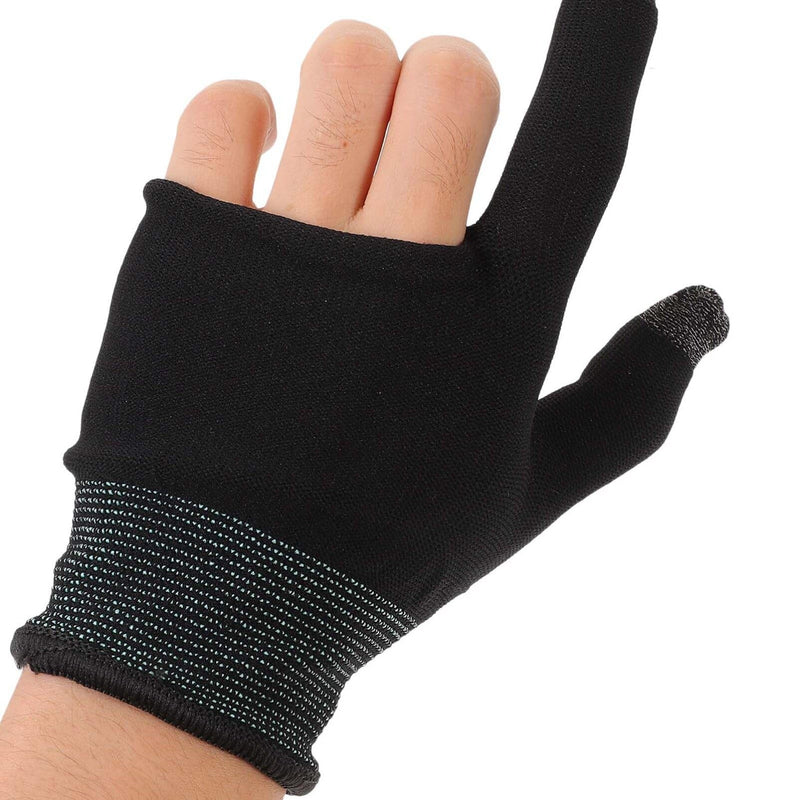 [Australia - AusPower] - 1 Pair Gaming Gloves Touchscreen Gloves Finger Sleeve for Gaming Anti Sweat Game Controller Finger Thumb Sleeve Breathable Finger Covers for Mobile Phone Game Black 