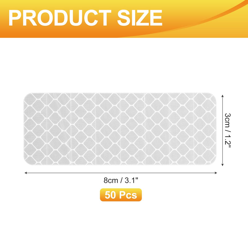 PATIKIL Reflective Stickers (Rectangle, White) (50 Pcs) High Visibility Safety Reflective Tape Adhesive Waterproof Warning Strips for Car/Motorcycle/Helmet/Trailer Truck Rectangle