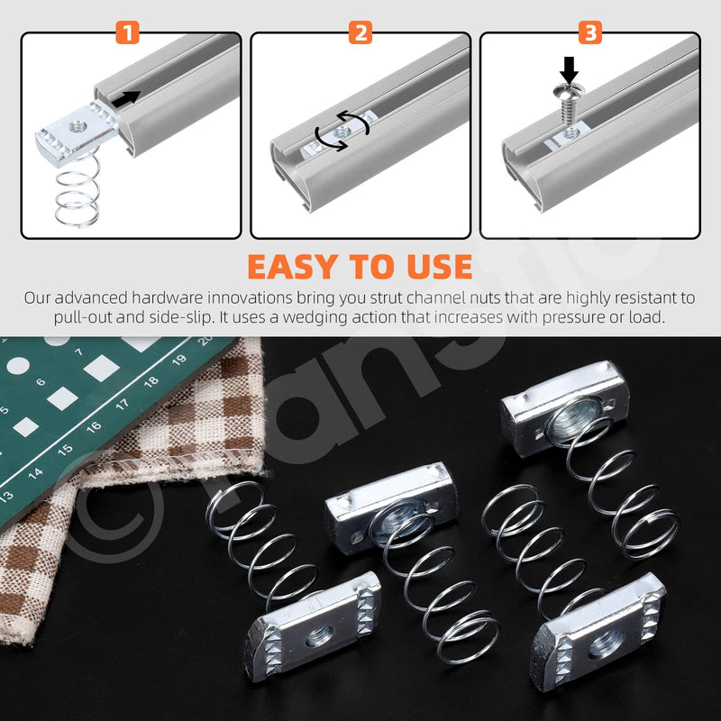 [Australia - AusPower] - Tanstic 10Pcs 5/16”-8 Strut Channel Nuts Strut Channel Spring Nut Spring Nuts for Use with Strut Channel 5/16"-18 