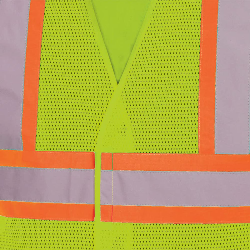 Pioneer High Visibility Mesh Tear-Away Safety Vest with Adjustable Front, Reflective Tape, Yellow/Green, Unisex, S/M, V1030560U-S/M Small-Medium