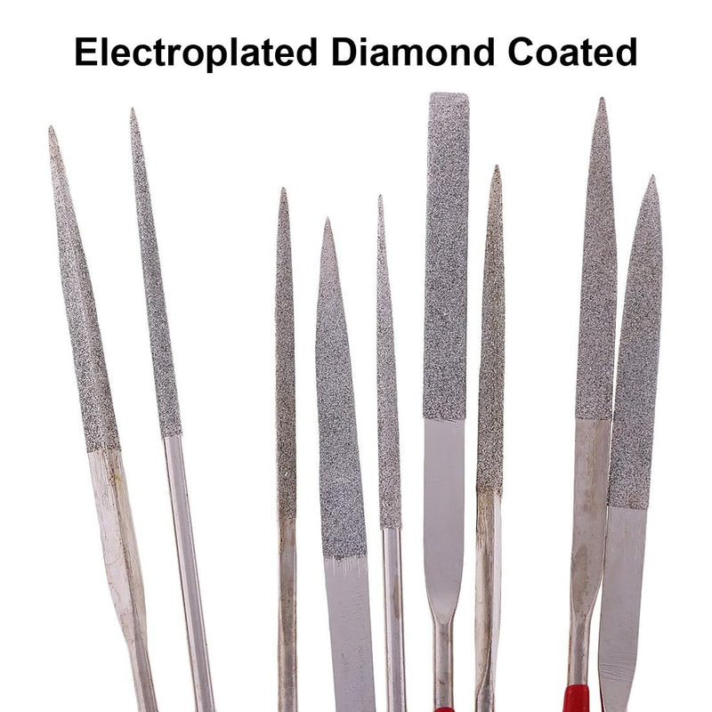 [Australia - AusPower] - VIVIIHOO Diamond Needle File Set, 20 Mini Key Files with Rubber Handle for Wood, Metal, Glass and Ceramic - Includes Resealable Plastic Bag 