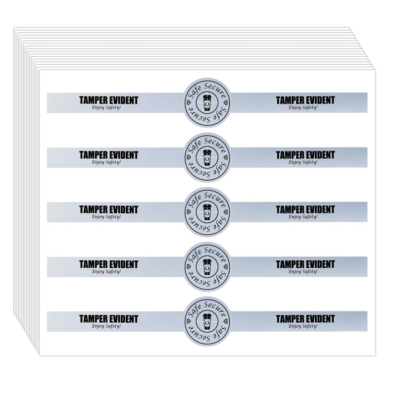 Safe Secure Tamper Evident Seals for Drink Beverage Lids 1" x 9" for Matte Silver Material Labels Food Delivery Safety Stickers for Coffee Milk Tea Ice Cream Seal 250pcs Advanced Waterproof Dumb Silver