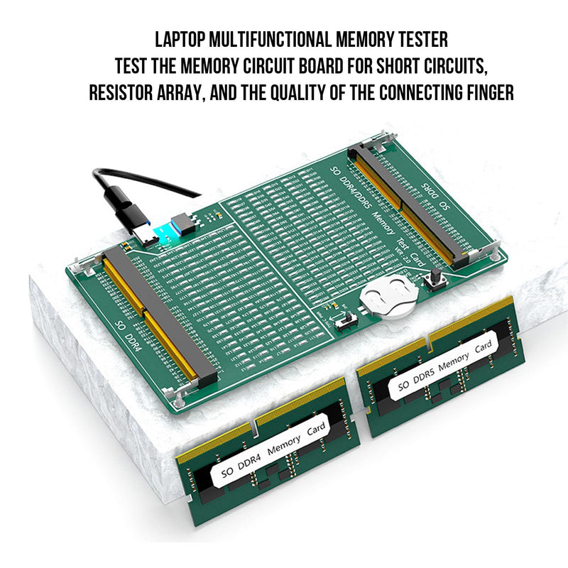 Topiky DDR4 DDR5 Memory Tester, Memory Diagnostic Analyzer, 2 in 1 Memory Diagnostic Analyzer RAM Tester with LED Light for Laptop Desktop Server Computer