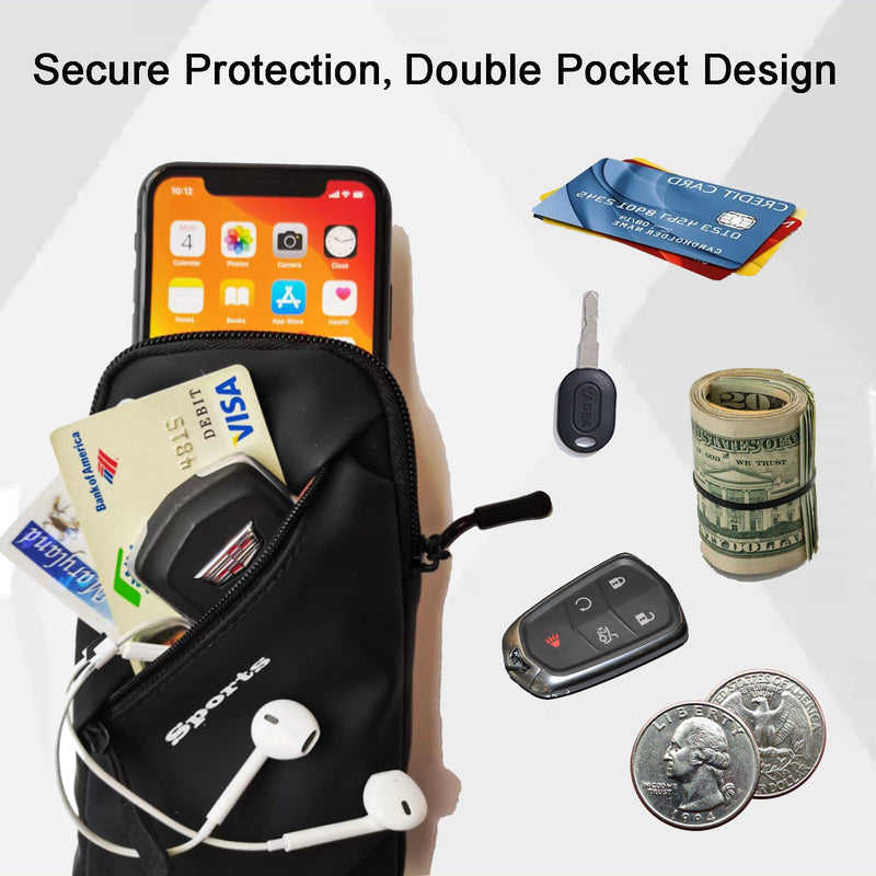 [Australia - AusPower] - Phone Holder, Small Crossbody Shoulder Holsters Bag with Arm Band, Fits iPhone and Android, Use for Running, Walking, Hiking & Biking (6.7 Inches, Black) 