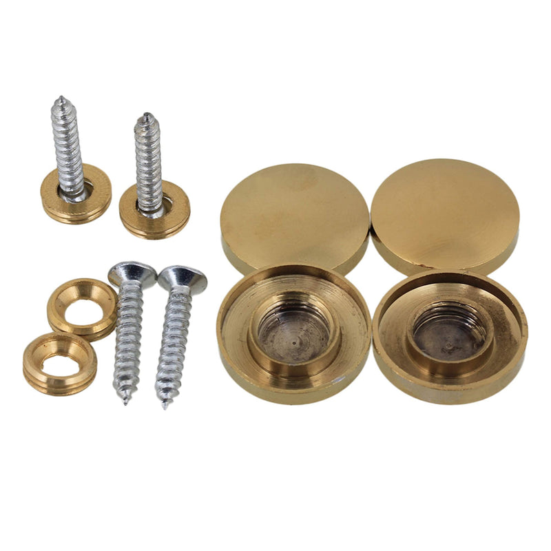 [Australia - AusPower] - RDEXP 20mm Dia Golden Decorative Mirror Table Brass Round Screw Cap Nails Home Decor Wardrobes Furniture Fittings Pack of 8 