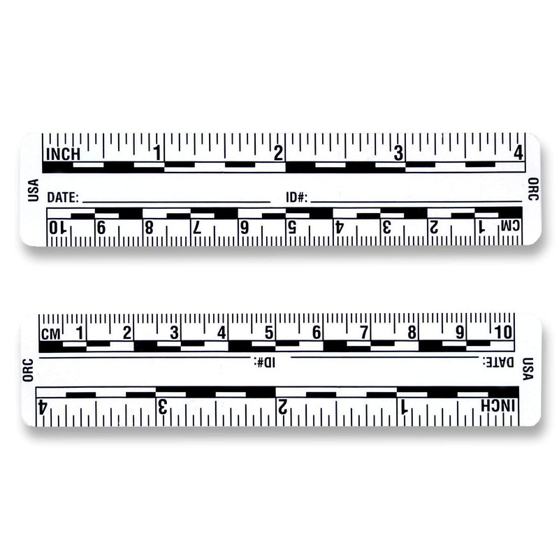 Ruler – Adhesive Backed Decal on a Roll – Fractional/Metric – 4 Inch (10 Centimeter) Long – Left to Right – 200 per Roll – White