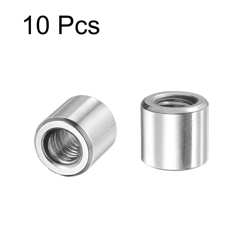 [Australia - AusPower] - uxcell Round Weld Nuts, M8 x 14mm x 13mm Weld On Bung Female Nut Threaded - 201 Stainless Steel Insert Weldable 10pcs M8x14mmx13mm 