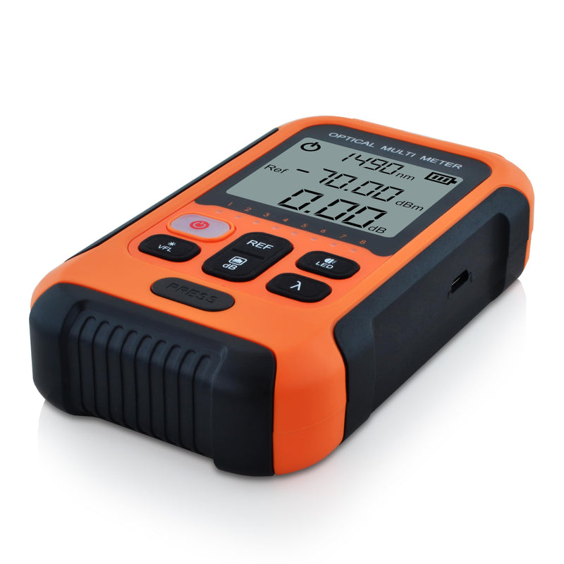800nm~1700nm -70~+10dBm OPM with 20km VFL Optical Fiber Power Meter with 2.5mm Universal Connector+FC-LC Adapter Compatible with SC+FC+ST+LC -SS103PVA12 SS103PVA12(800~1700nm -70~+10dBm)