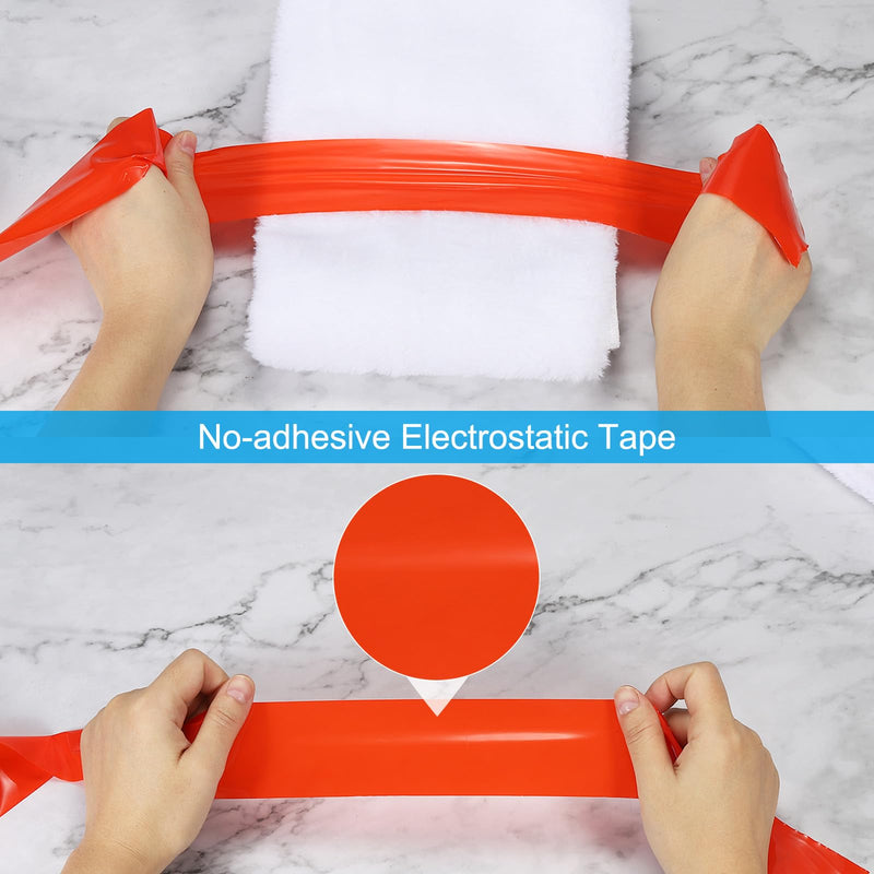 PATIKIL Non Stick Static Tapes 2 in x 50 Ft, 2 Roll Duct Tape No Glue Electrostatic Adsorption Tape for Organizing Cables Securing Crafts, Silver 2"x50'