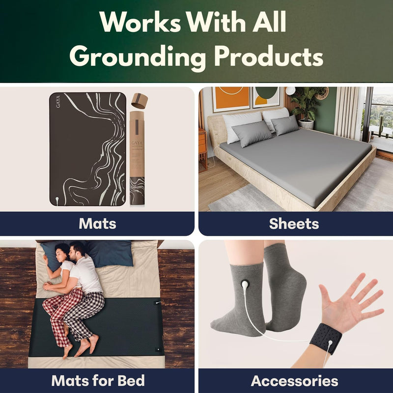 [Australia - AusPower] - Gaya Grounding Cord – 15ft Universal Replacement Cable for Grounding Mats, Sheets, Pads & Blankets – Durable Tested for Conductivity – Compatible with All Major Brands 