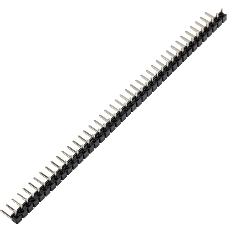 [Australia - AusPower] - 10pcs 1x40 40 Pin Headers Male 2.54mm Single Row Straight Needle Connector (11mm 90 Degree) 