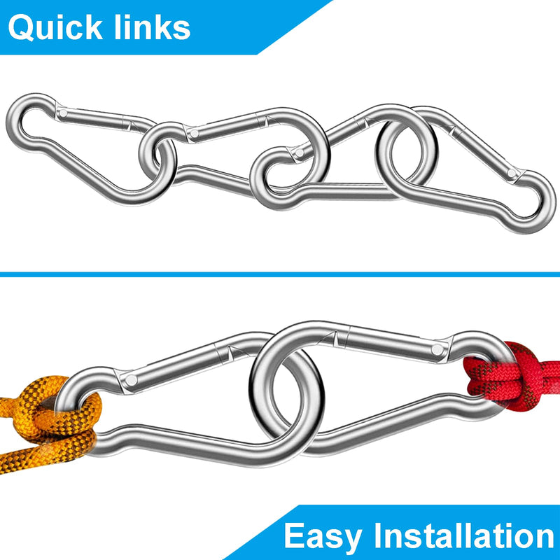 [Australia - AusPower] - 304 Stainless Steel Carabiner Clip Spring Snap Hook Hook Heavy Duty Carabiner Clips for Keychain Outdoor, Climbing, Camping, Hiking, Traveling M6-2.36 IN 4PCS 