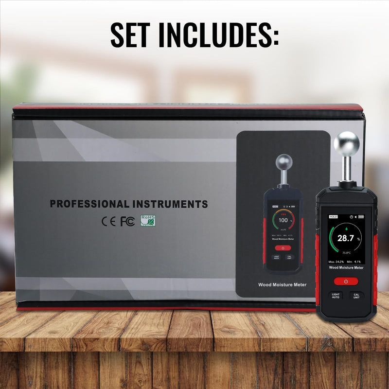 [Australia - AusPower] - Rechargeable Wood Moisture Tester for Wood Tester Reader for Furniture Firewood Moisture Tester, Drywall Moisture Detector Moisture Content Meter Lumber Logs Floors Carpet Ceiling Building Material 