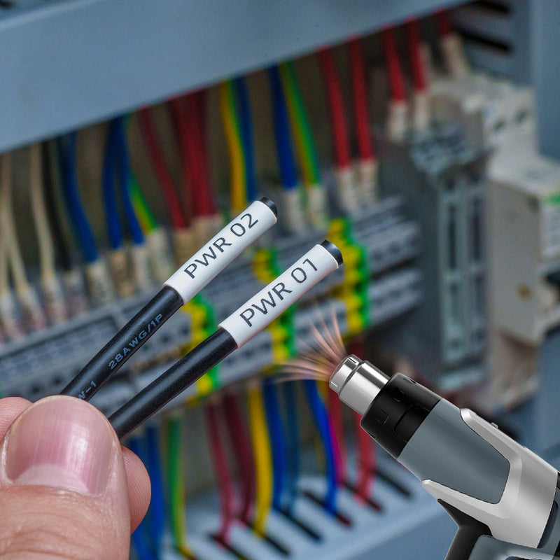 [Australia - AusPower] - MakeID P31S & P31 Heat Shrink Wire and Cable Labels with Ribbon Label Maker – 3:1 Shrink Ratio, Cable Marking in Electrical, Automotive, and Industrial Environments, 0.24" Dia, Black on Yellow 0.24"Dia x 7ft L 