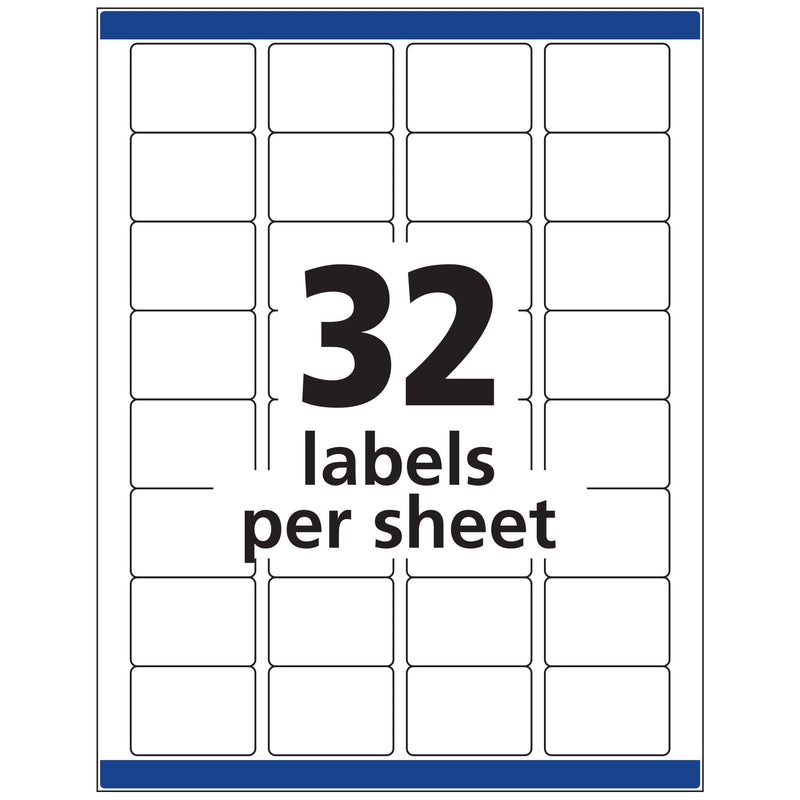 Avery ID Labels, Sure Feed Technology, Permanent Adhesive, 1.25" x 1.75", 480 Labels (6570) 1-1/4" x 1-3/4"