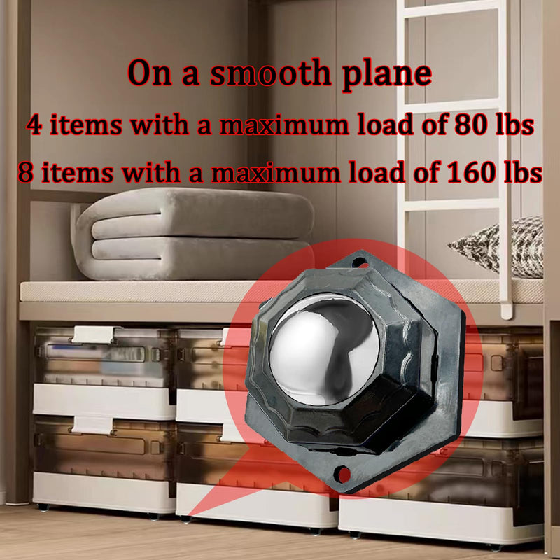 [Australia - AusPower] - Self Adhesive Caster Wheels for Small Furniture, 360°Rotation Mini Caster Wheels for Appliances Storage Bins (4 PCS, Black) Drcoevo 4 Black 1 Big Ball Bearings 