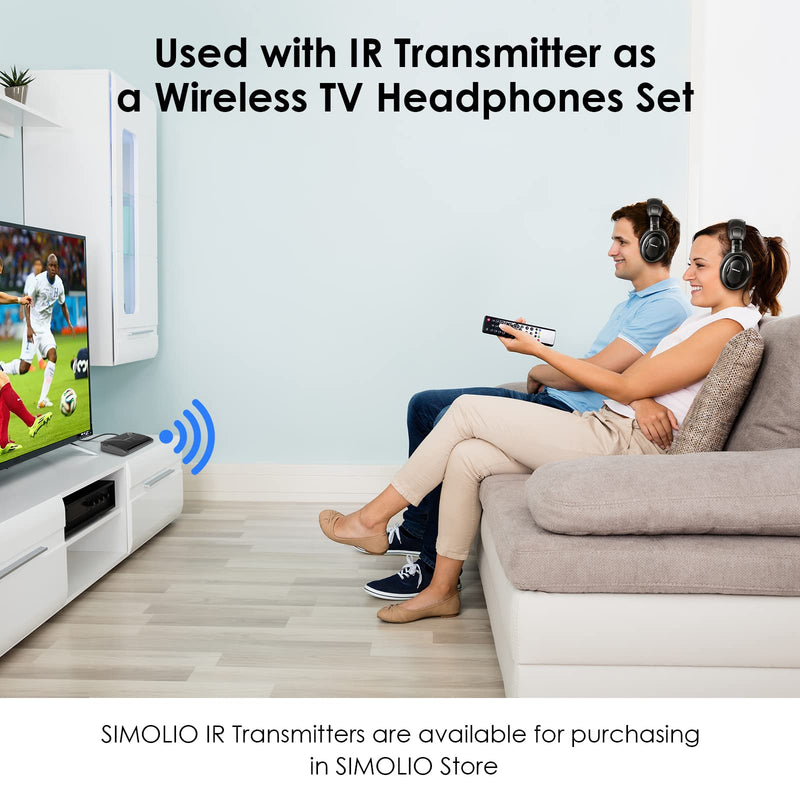 [Australia - AusPower] - SIMOLIO Compatible with uConnect VES Chrysler Pacifica & Town and Country & Dodge Grand Caravan & Honda Odyssey, Infrared Headphone for Car DVD for Chevy Tahoe & Infiniti & Cadillac Escalade 2006-2022 B-Single Headphone 