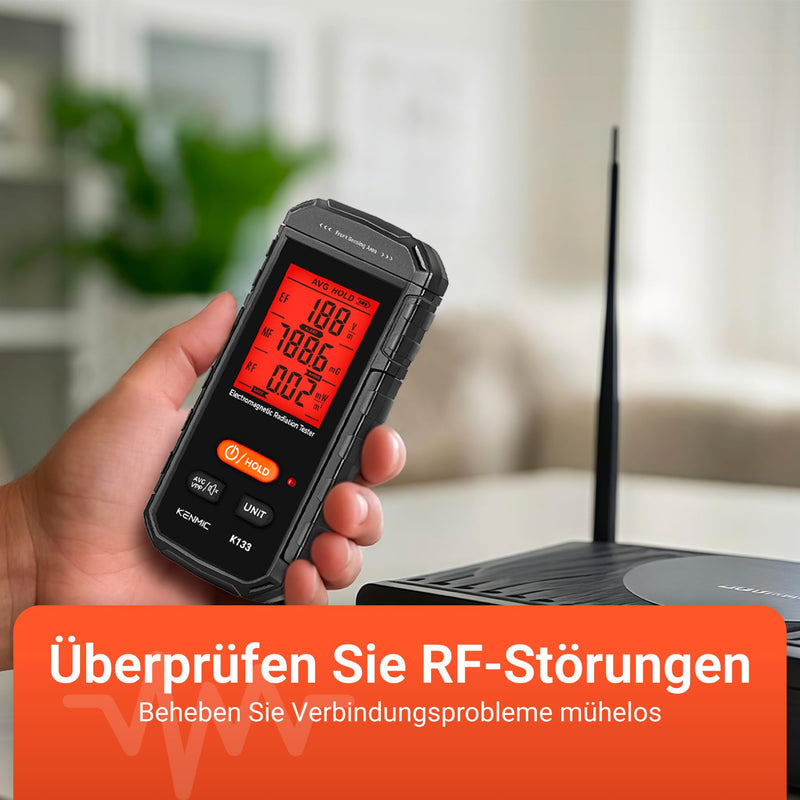 [Australia - AusPower] - KENMIC EMF Meter, 3-in-1 EMF Meter EF/MF/RF Portable Electromagnetic Field Radiation Detector for EF, RF, MF, WiFi Signal, Suitable for Home, Office, EMF Inspections and Ghost Hunting Green 