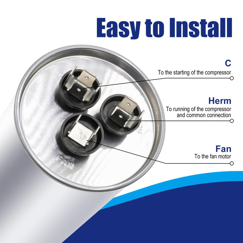 [Australia - AusPower] - CBB65 70/10 uF 70+10 MFD 370V or 440 Volt Dual Run Capacitor Air Conditioner Capacitors for AC Unit Fan Motor Start, Heat Pump, or Condenser Straight Cool 70+10MFD 