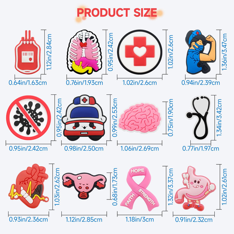 [Australia - AusPower] - 12pcs Charms for Bogg Bag, PVC Beach Charms for Simply Southern Totes, Insert Decorative for Handbag Beach Tote Nurse LIfe2 