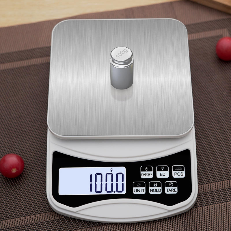 [Australia - AusPower] - Digital Lab Scale 5000g x 0.1g LCD Display Analytical Balance Jewelry Scale with Charging Precision Electronic Scale Scientific Scale 0.1g Accuracy for Laboratory Kitchen Measurement Rechargeable 