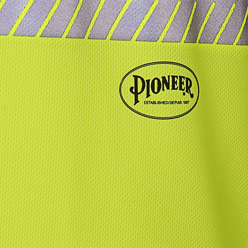 Pioneer Hi Vis Safety T-Shirt for Men - Lightweight Cool Pass Fabric - UPF 50+ Sun Protection - Reflective Tape - Yellow/Green 4X-Large