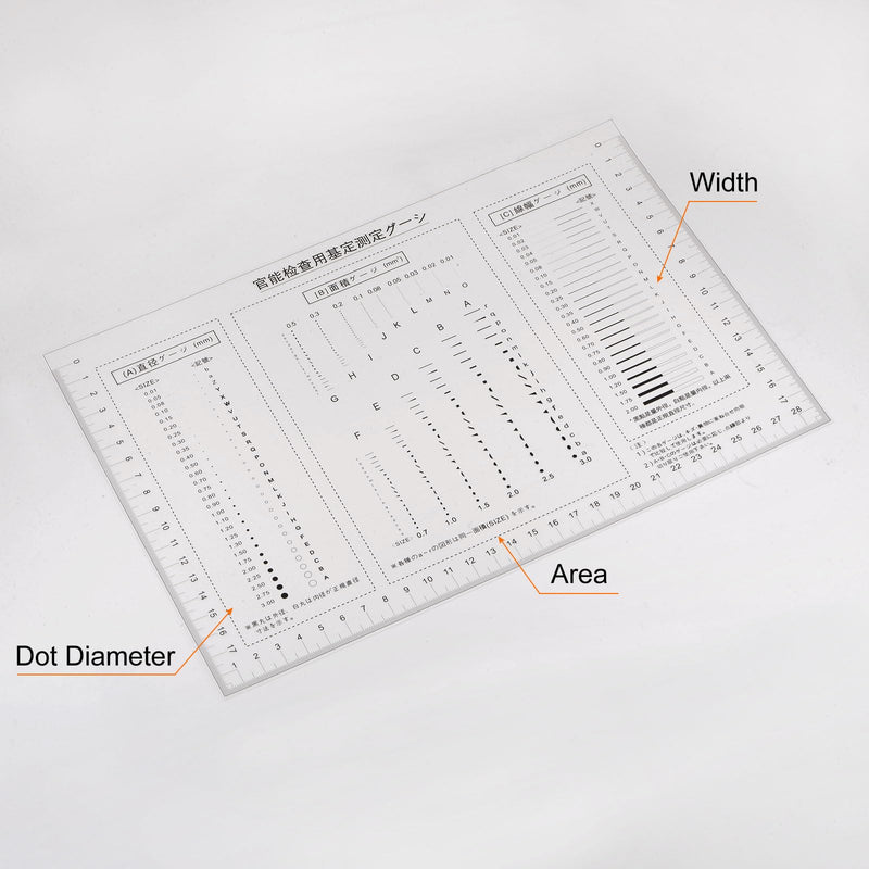 [Australia - AusPower] - HARFINGTON High Precision SEC Size Estimation Chart 28x17cm Transparency Flaw Detection Film Ruler for Diameter Area and Line Width Defects Measuring 