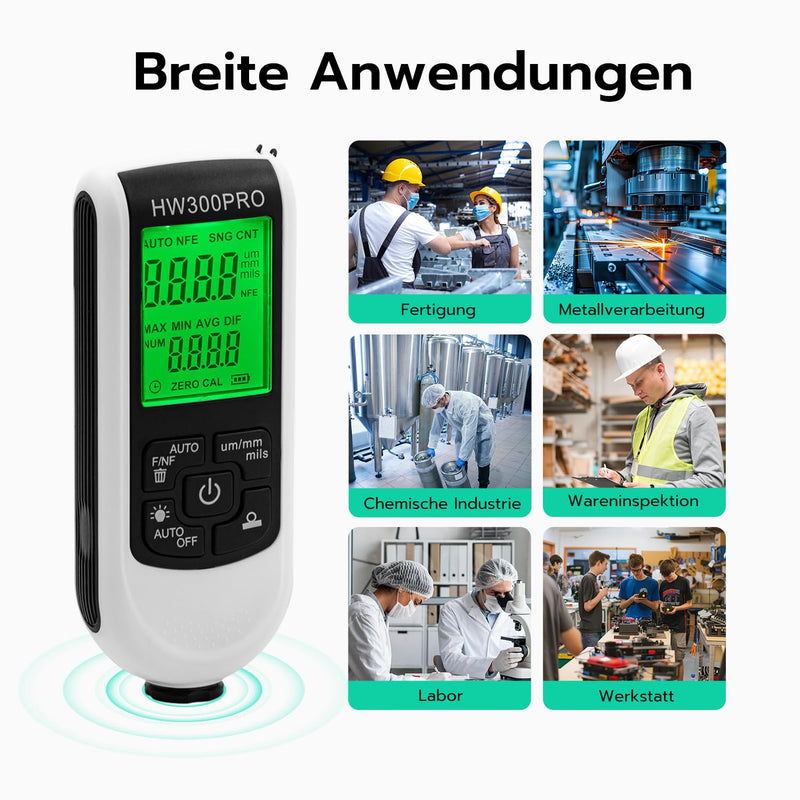 [Australia - AusPower] - Tolesum Digital Coating Thickness Gauge, Car Paint Gauge with Portable Rope, 0-2000 um Paint Thickness Gauge, Car Paint Coating Thickness Gauge for Used Car Buyers 