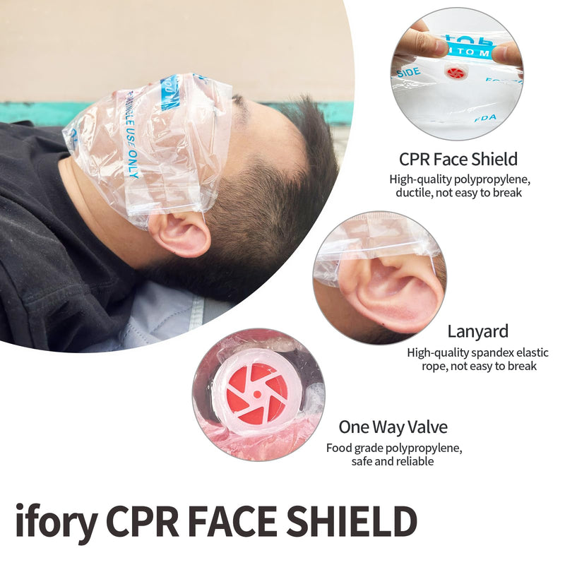 [Australia - AusPower] - 6 Counts CPR Pocket Mask Keychain, CPR Face Shield with One Way Valve Breathing Barrier for First Aid or ADE Training Hearts 
