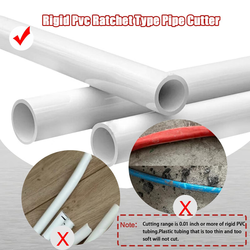 Ratcheting Pipe Cutter Tool,Ratchet-Type Tube Pipe Cutter,One-Hand Fast Pipes Cutting Tool,for Cutting 5/16-1-1/8 Inch Pvc Stainless Steel Copper Aluminium,Quick Cut Ratchet Tubing(Red,1/4"–7/8") 1/4"–7/8" Red