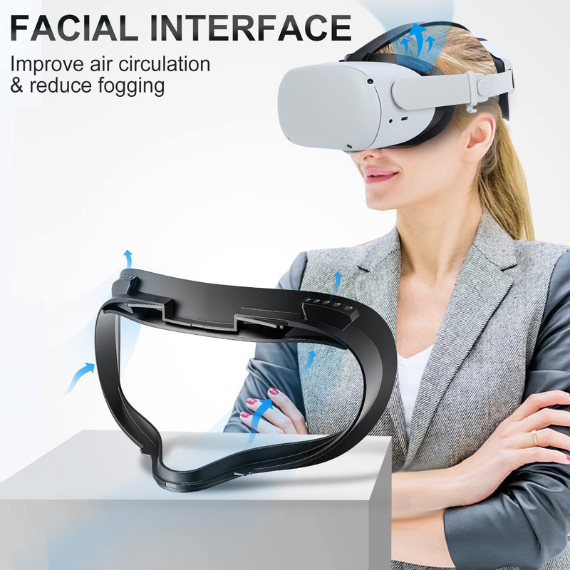 [Australia - AusPower] - SUPERUS Face Cover Pad & Glasses Spacer Compatible with Oculus/Meta Quest 2 Accessories, Enhanced Comfort, and Prevent Your Glasses from Scratching VR Lenses (White) Face Cover + Glasses Spacer(White) 