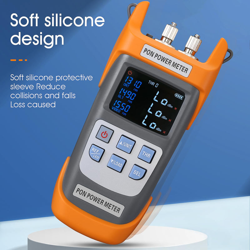 [Australia - AusPower] - PON Optical Power Orange A-330U SCUPC Interface Optical Fiber Power Meter Network Online Detection Tester with SCUPC/FCUPC Adapter 1310 1490 1550nm (SCUPC FCUPC Interface) SCUPC FCUPC interface 