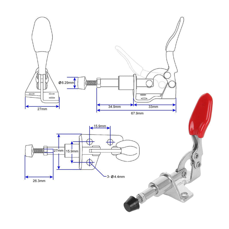 [Australia - AusPower] - 10 PCS Pull Latch 301AM Adjustable Toggle Clamp Stroke Clamp Push Pull Toggle Clamp Quick Release Hand Tool Holding Capacity Toggle Latch for Welding, Woodworking Gh-301am 