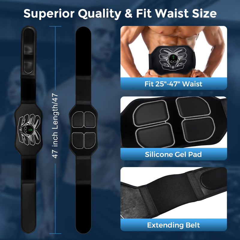 ABS Stimulator,Ab Machine, EMS Muscle Stimulator Ab Workout Equipment, Ab Machine Abdominal Trainer for Men and Women Home Fitness Training, Electric Muscle Stimulation Core Exercise Device White