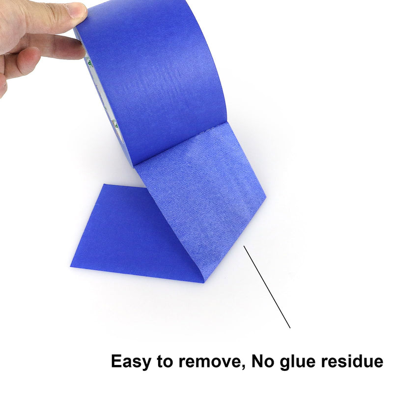BOMEI PACK Wide Blue Painters Tape 3 Inches x 30 Yards, 3D Tape, 3D Printing Tape for Laser Cutting, 21-Day Clean Removal Wide Masking Tape