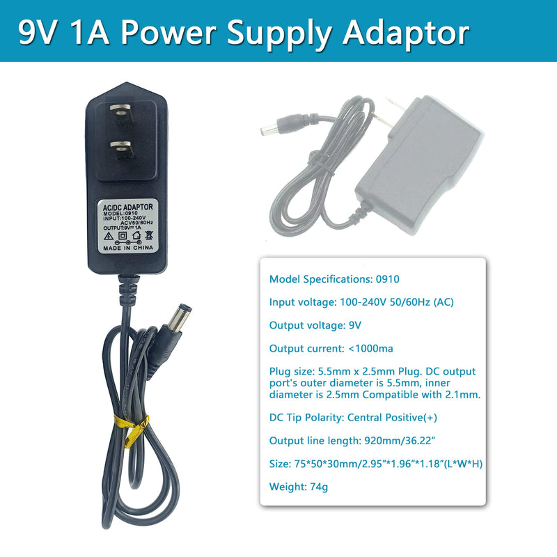 [Australia - AusPower] - arduino Power Supply Breadboard 3.3V 5V Power Supply Module+Minidodoca 9V 1A Adaptor 5.5 x 2.5mm+Alligator Clip Test Leads+Banana Plug Kit for Arduino UNO, Raspberry Pi, STM32 Electronic DIY etc Power Supply Module kit 