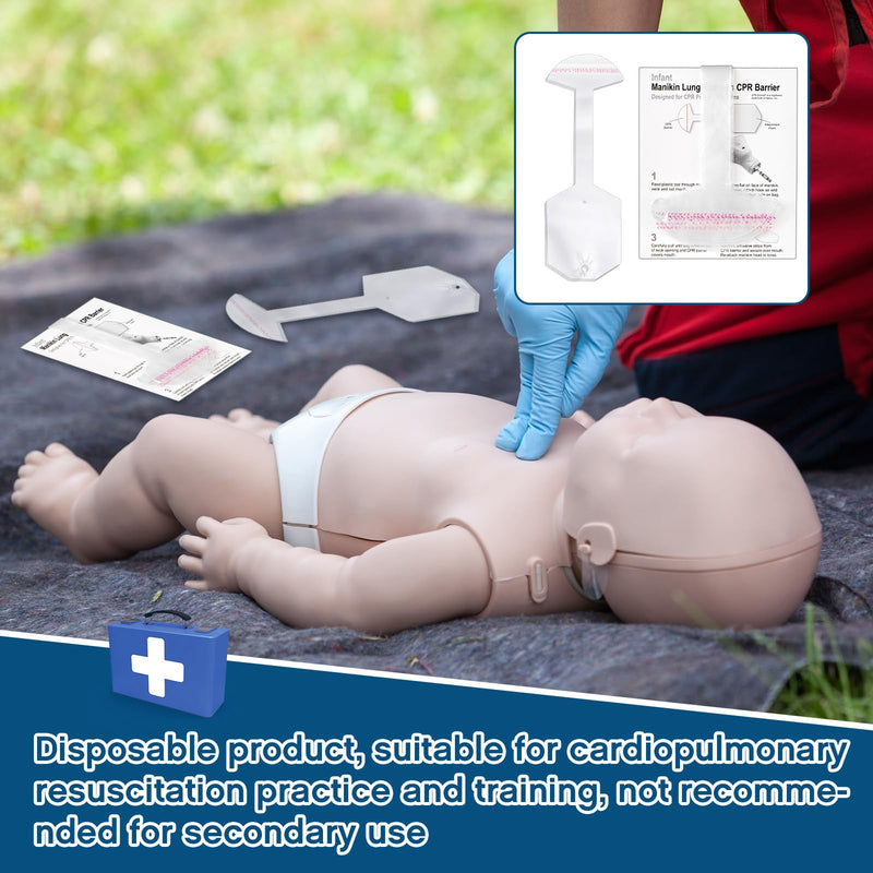 [Australia - AusPower] - 100 Pcs CPR Infant Face-Shield Lung-Bag Replacement Lung Bag Face Shield Lung Bags Compatible with CPR Prompt Manikin Practice and Training (10.63 Inches) 10.63 Inches 100 