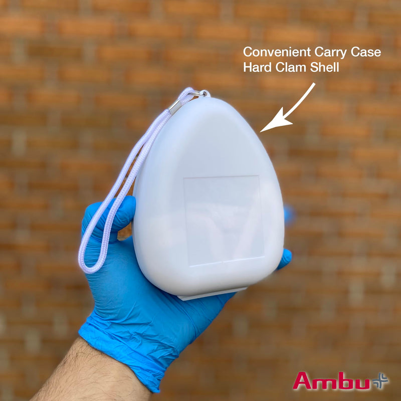 [Australia - AusPower] - Kemp USA Ambu Medical Supplies & Equipment CPR Mask Kit in Hard Case with O2 Inlet, Head Strap, Gloves & Wipes for Adults and Children (1 Set) 1 