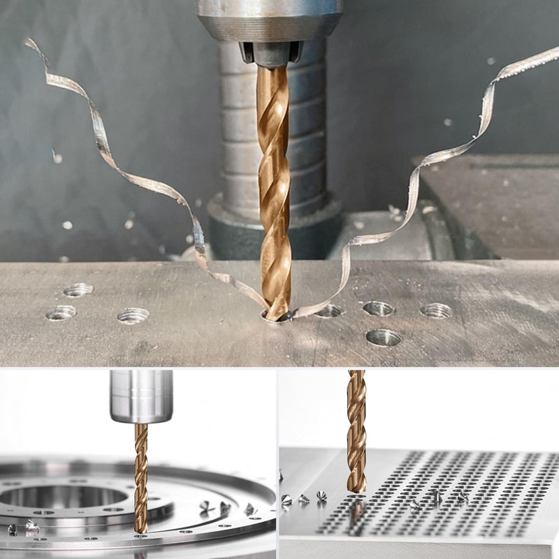 Cobalt Drill Bit 7/16" Twist Drill Bits, M35 High Speed Steel Jobber Length Drill Bit, 135 Degree Tip for Hard Metal, Stainless Steel, Cast Iron with Index Storage Case, Pack of 5 pcs 7/16 in(5pcs)