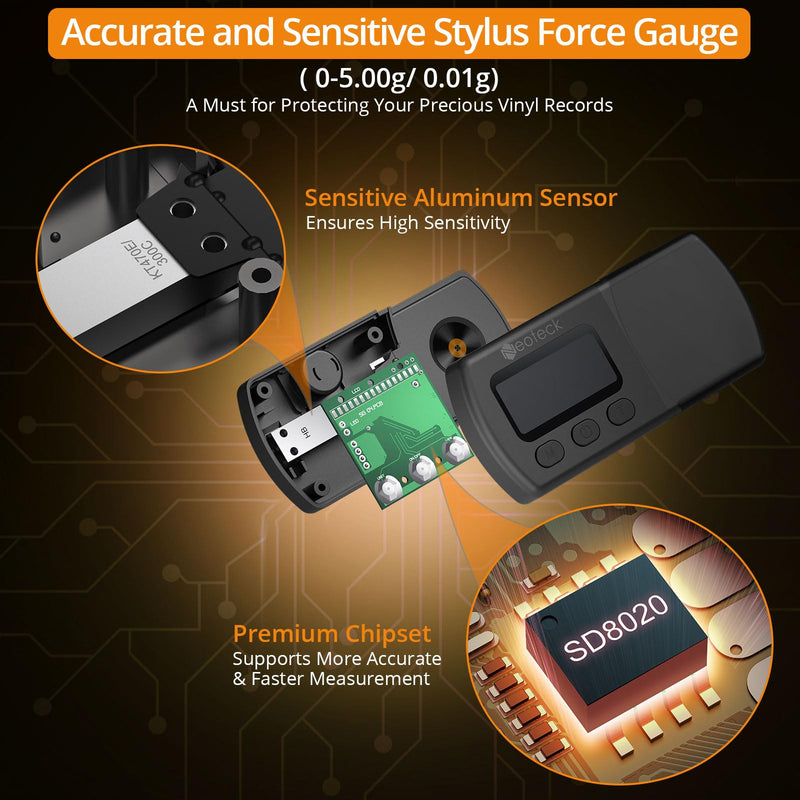 [Australia - AusPower] - Neoteck Professional Audio Calibration Kit: Turntable Stylus Force Gauge & Digital Force Gauge with LCD Backlight, Tonearm Phono Cartridge Adjustment 